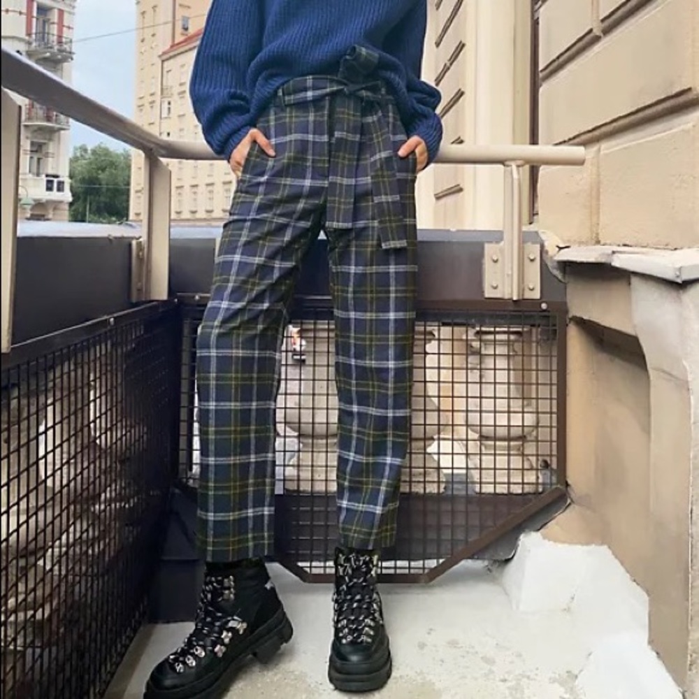 NWT Wilfred new tie front pant in navy/green
